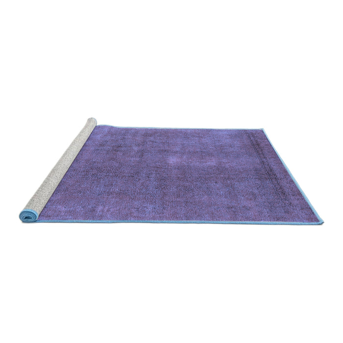 Sideview of Machine Washable Oriental Blue Industrial Rug, wshurb1835blu