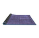 Sideview of Oriental Blue Industrial Rug, urb1835blu