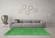 Machine Washable Oriental Emerald Green Industrial Area Rugs in a Living Room,, wshurb1835emgrn