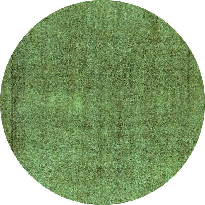 Round Machine Washable Oriental Turquoise Industrial Area Rugs, wshurb1835turq