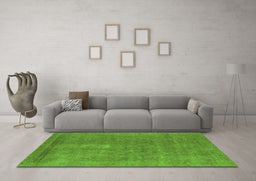 Machine Washable Oriental Green Industrial Area Rugs in a Living Room,, wshurb1835grn