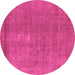 Round Oriental Pink Industrial Rug, urb1835pnk