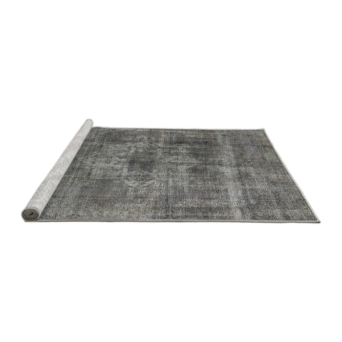 Sideview of Machine Washable Industrial Modern Carbon Gray Rug, wshurb1836