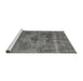 Sideview of Machine Washable Industrial Modern Carbon Gray Rug, wshurb1836