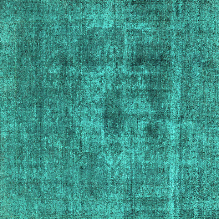 Square Oriental Turquoise Industrial Rug, urb1836turq