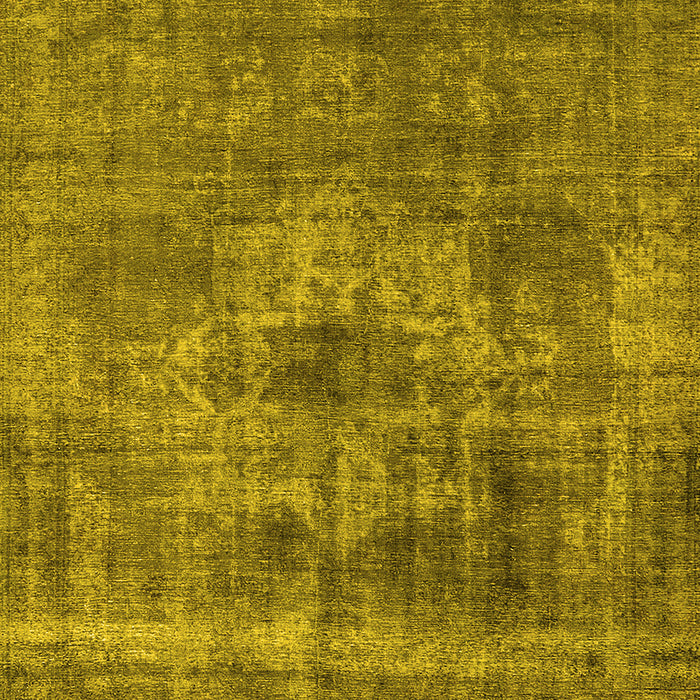 Machine Washable Oriental Yellow Industrial Rug, wshurb1836yw