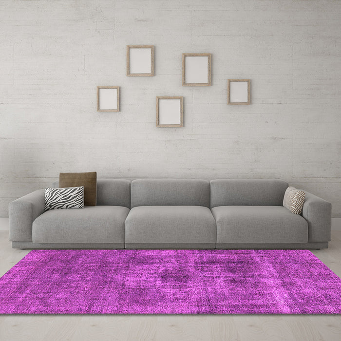 Machine Washable Oriental Pink Industrial Rug in a Living Room, wshurb1836pnk