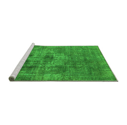 Sideview of Machine Washable Oriental Green Industrial Area Rugs, wshurb1836grn