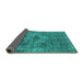 Sideview of Oriental Turquoise Industrial Rug, urb1836turq