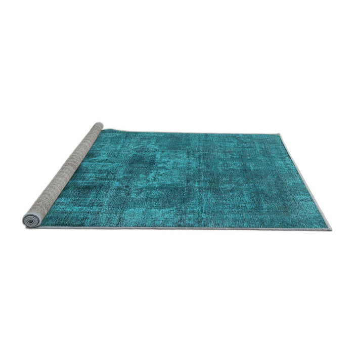 Sideview of Machine Washable Oriental Light Blue Industrial Rug, wshurb1836lblu