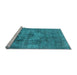 Sideview of Machine Washable Oriental Light Blue Industrial Rug, wshurb1836lblu