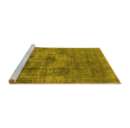 Sideview of Machine Washable Oriental Yellow Industrial Rug, wshurb1836yw
