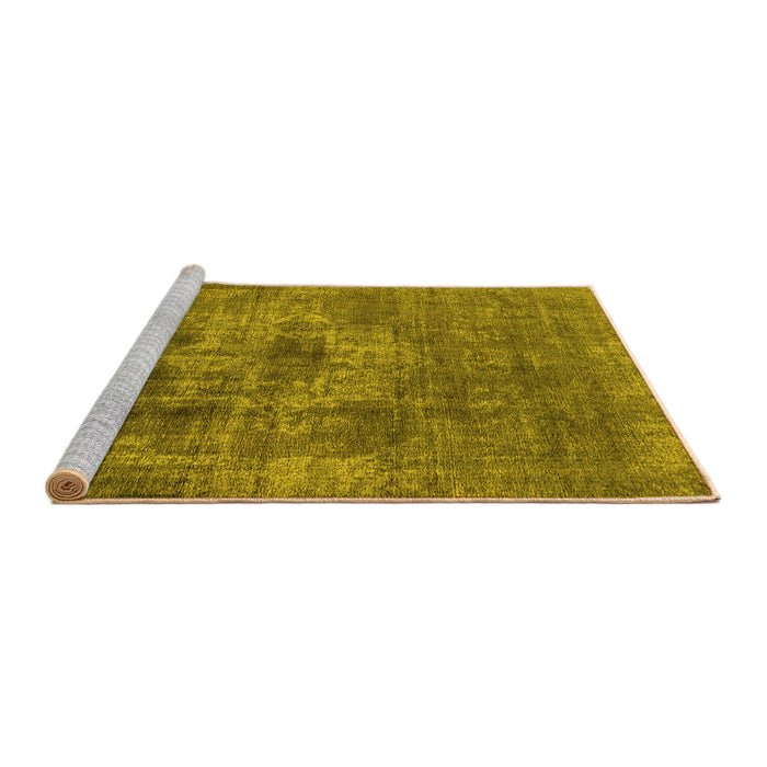 Sideview of Machine Washable Oriental Yellow Industrial Rug, wshurb1836yw