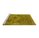 Sideview of Machine Washable Oriental Yellow Industrial Rug, wshurb1836yw