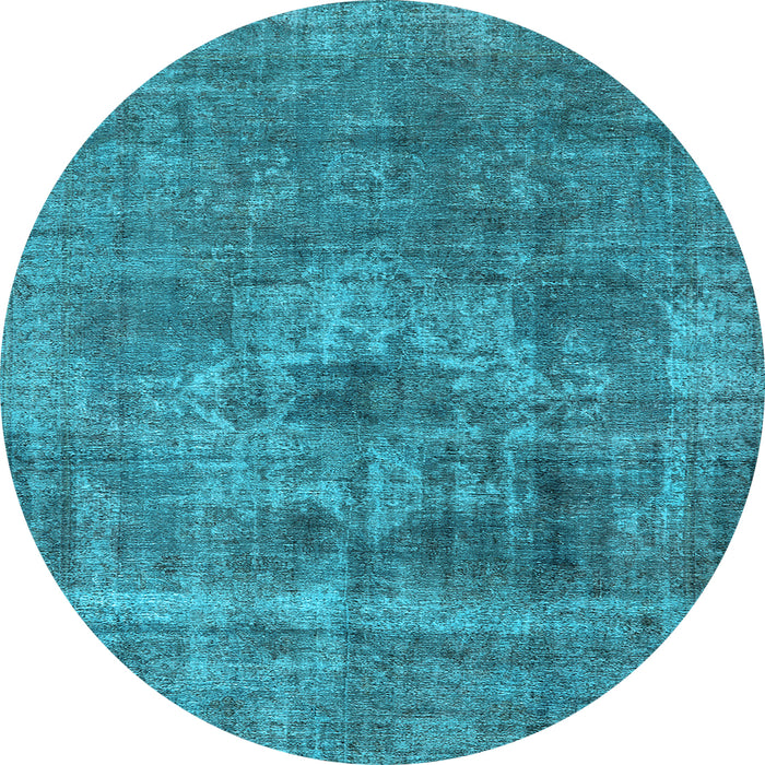 Round Oriental Light Blue Industrial Rug, urb1836lblu