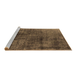 Sideview of Machine Washable Oriental Brown Industrial Rug, wshurb1837brn