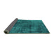 Sideview of Oriental Turquoise Industrial Rug, urb1837turq