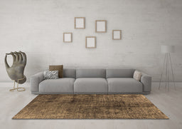 Machine Washable Oriental Brown Industrial Rug in a Living Room,, wshurb1837brn