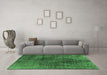 Machine Washable Oriental Emerald Green Industrial Area Rugs in a Living Room,, wshurb1837emgrn