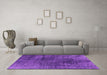 Machine Washable Oriental Purple Industrial Area Rugs in a Living Room, wshurb1837pur