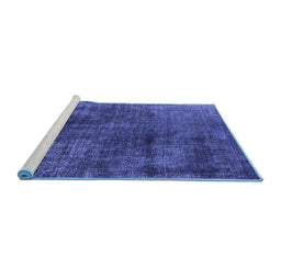 Sideview of Machine Washable Oriental Blue Industrial Rug, wshurb1837blu
