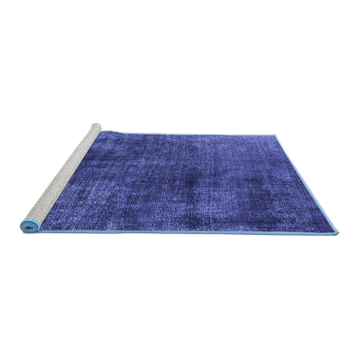 Sideview of Machine Washable Oriental Blue Industrial Rug, wshurb1837blu