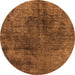 Round Oriental Orange Industrial Rug, urb1837org