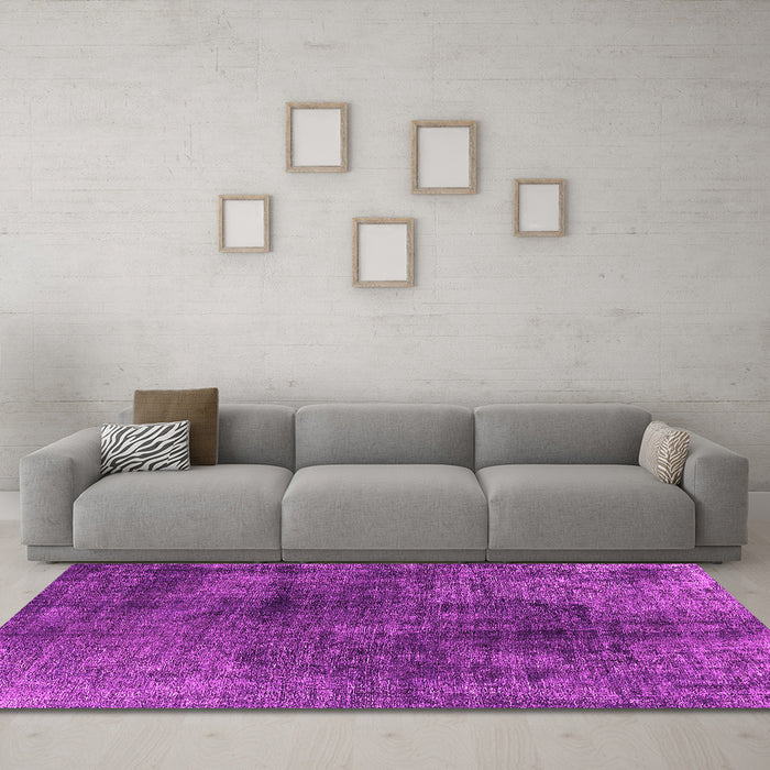 Machine Washable Oriental Pink Industrial Rug in a Living Room, wshurb1837pnk