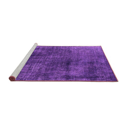 Sideview of Machine Washable Oriental Purple Industrial Area Rugs, wshurb1837pur