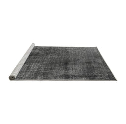 Sideview of Machine Washable Oriental Gray Industrial Rug, wshurb1837gry