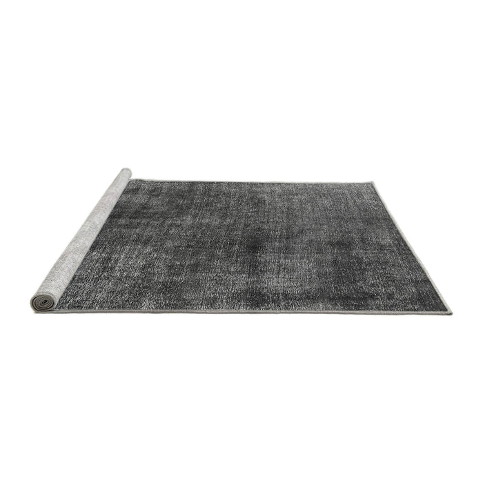 Sideview of Machine Washable Oriental Gray Industrial Rug, wshurb1837gry