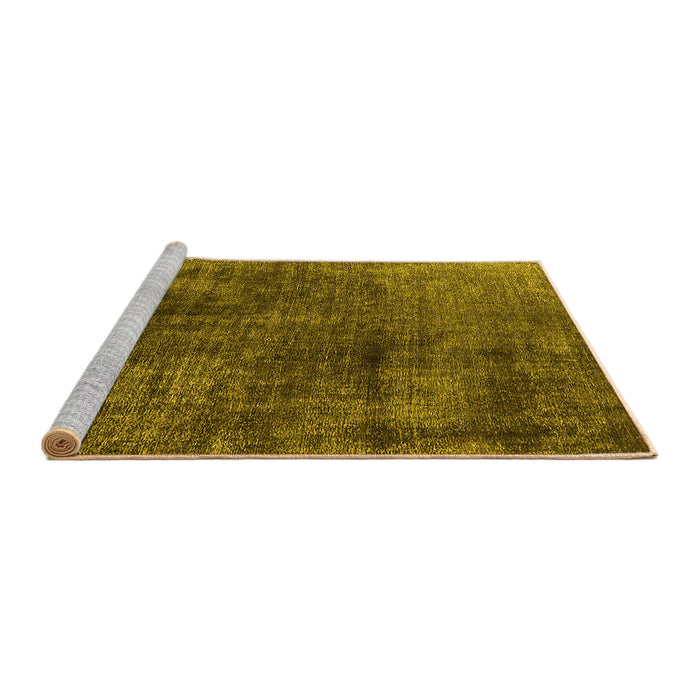 Sideview of Machine Washable Oriental Yellow Industrial Rug, wshurb1837yw