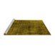 Sideview of Machine Washable Oriental Yellow Industrial Rug, wshurb1837yw