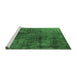 Sideview of Machine Washable Oriental Emerald Green Industrial Area Rugs, wshurb1837emgrn