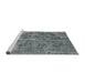 Sideview of Machine Washable Industrial Modern Dark Gray Rug, wshurb1838