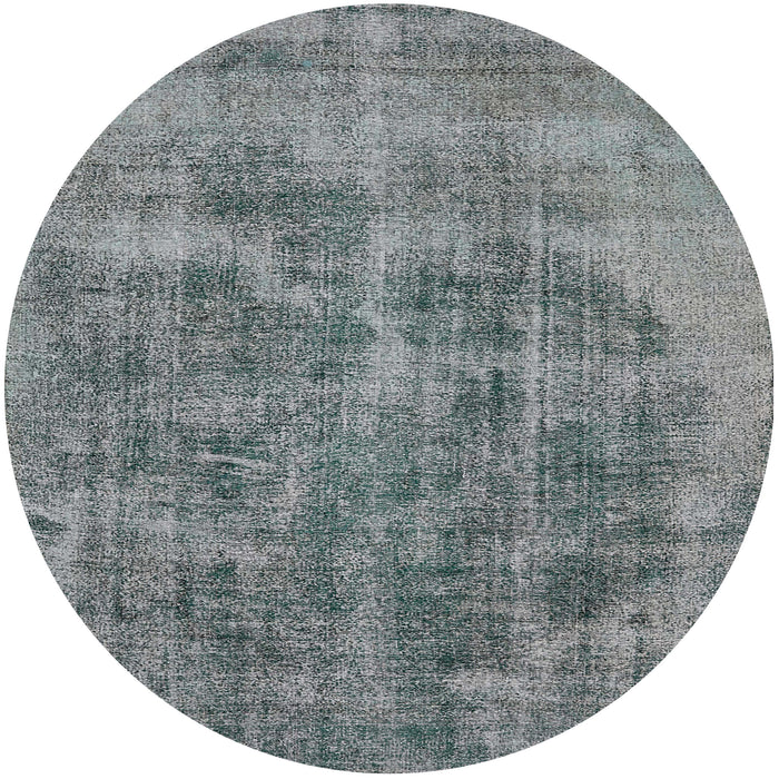Round Machine Washable Industrial Modern Dark Gray Rug, wshurb1838