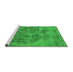 Sideview of Machine Washable Oriental Green Industrial Area Rugs, wshurb1838grn