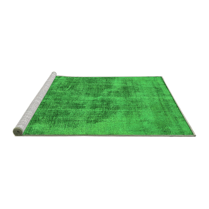 Sideview of Machine Washable Oriental Green Industrial Area Rugs, wshurb1838grn