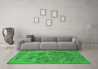 Machine Washable Oriental Green Industrial Rug, wshurb1838grn