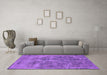 Machine Washable Oriental Purple Industrial Area Rugs in a Living Room, wshurb1838pur