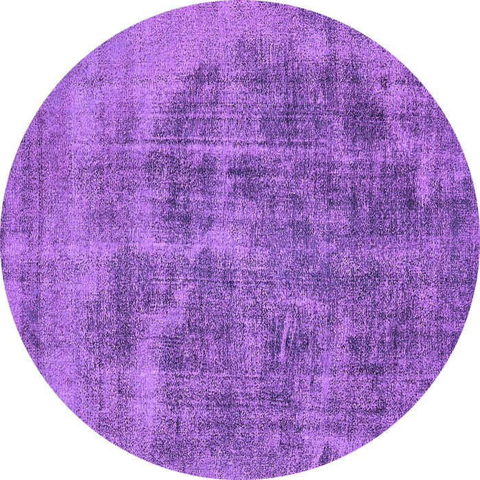 Round Machine Washable Oriental Purple Industrial Area Rugs, wshurb1838pur