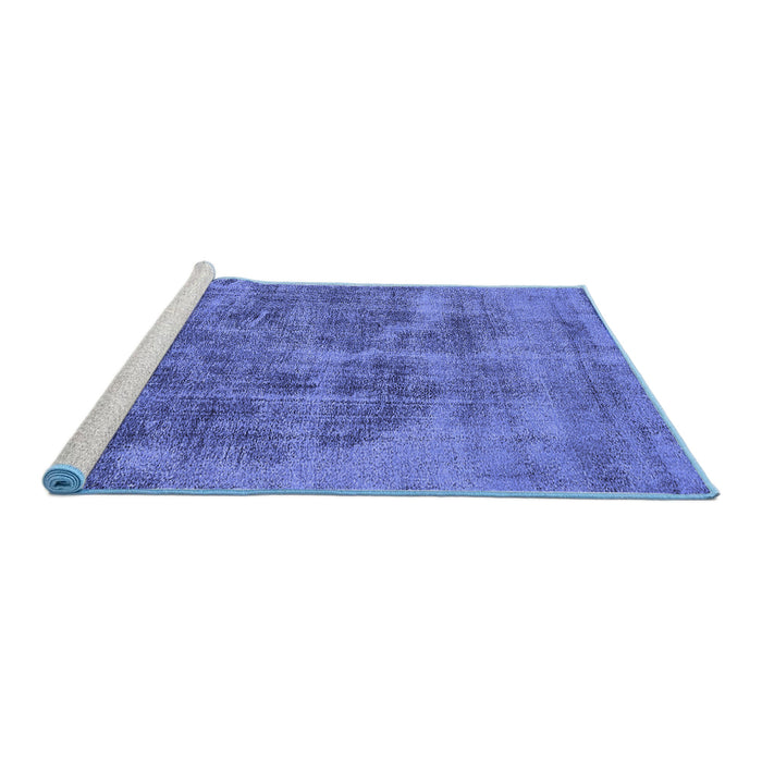 Sideview of Machine Washable Oriental Blue Industrial Rug, wshurb1838blu