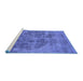 Sideview of Machine Washable Oriental Blue Industrial Rug, wshurb1838blu