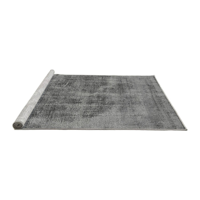 Sideview of Machine Washable Oriental Gray Industrial Rug, wshurb1838gry