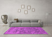 Machine Washable Oriental Pink Industrial Rug in a Living Room, wshurb1838pnk