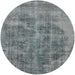 Round Mid-Century Modern Dark Gray Oriental Rug, urb1838