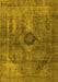 Machine Washable Oriental Yellow Industrial Rug, wshurb1839yw