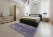 Mid-Century Modern Purple Oriental Rug in a Bedroom, urb1839