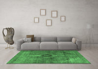 Machine Washable Oriental Emerald Green Industrial Rug, wshurb1839emgrn