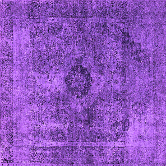 Square Machine Washable Oriental Purple Industrial Area Rugs, wshurb1839pur